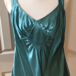 Elegant Teal Silk Sleeveless Top Size 12 Nine West